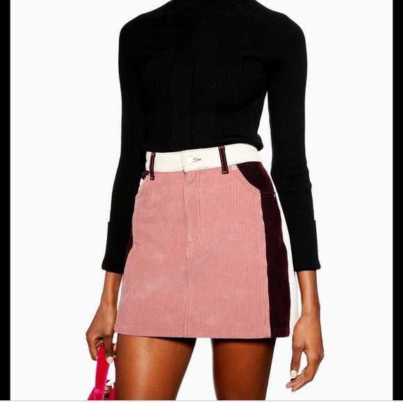 Rare Topshop color block corduroy skirt - Picture 1 of 6
